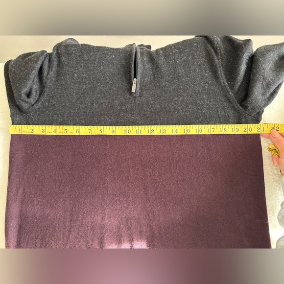 Calvin Klein wool blend Gray and Purple Half-Zip Sweater Sz M - Picture 7 of 10